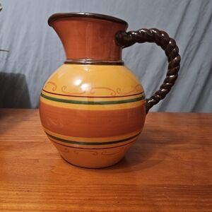 Celebrating Home 3 QT Pitcher Tuscan Gold Stoneware!